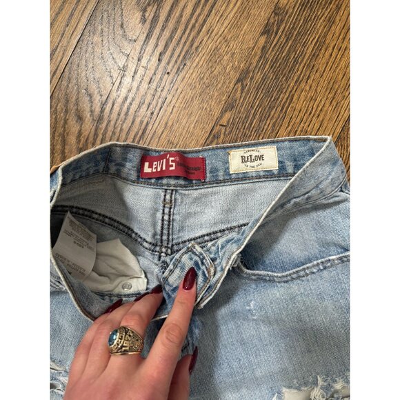 Levi's RELOVE 569 Loose Straight Distressed Raw Hem Vintage Reworked Jeans 27 - Picture 2 of 3